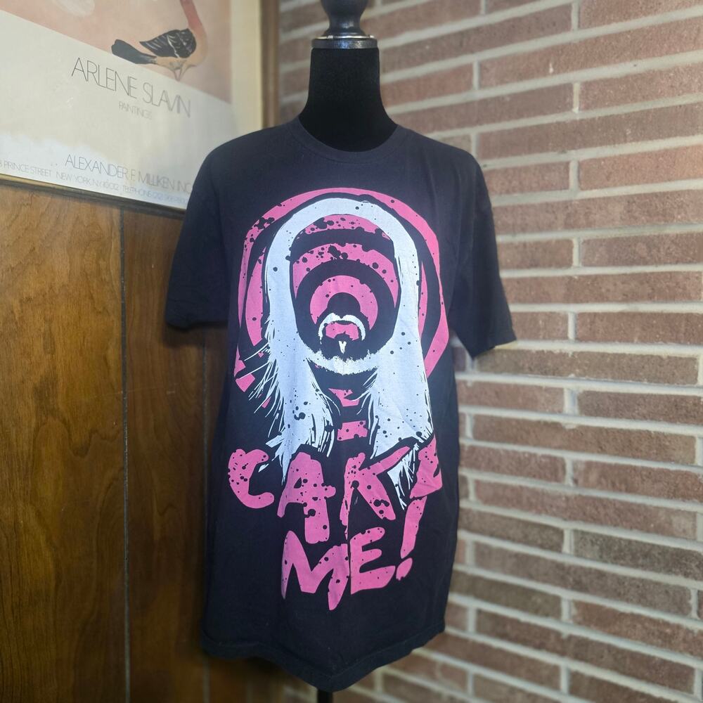 .Steve Aoki "Cake Me!" Concert Graphic T-Shirt - Black & Pink EDM Rave Tee